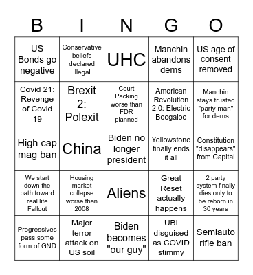 2021 Bingo Card