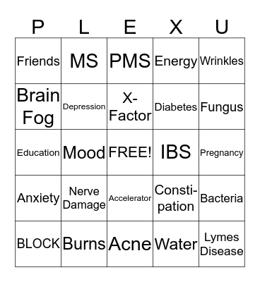 PLEXUS Bingo Card