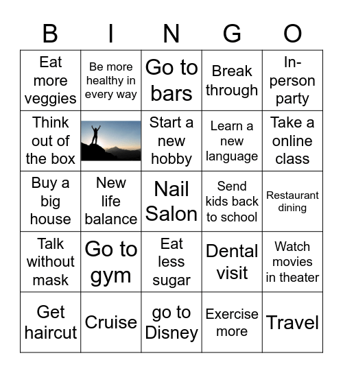 2021 Resolution Bingo Card