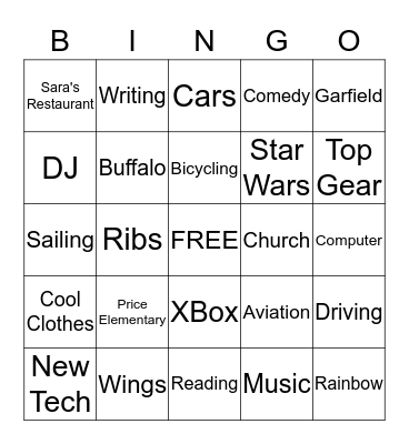 BEN BINGO Card