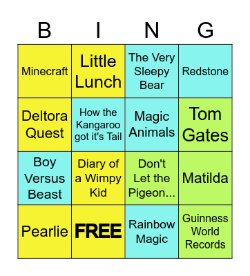 Book Titles card A Bingo Card