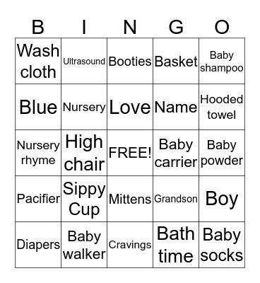 BABY Bingo Card