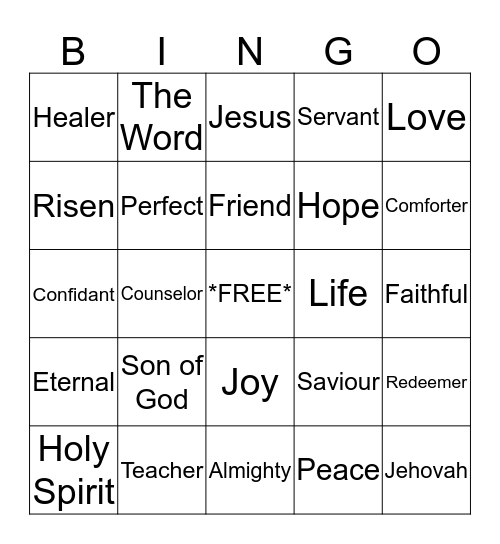 It's All About Jesus Bingo Card