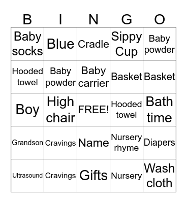 BABY Bingo Card