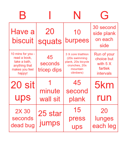 GoodGym Bingo! Bingo Card