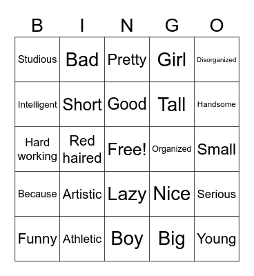 1B Bingo Card