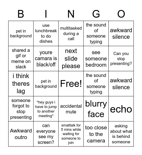 Funday remote bingo Card