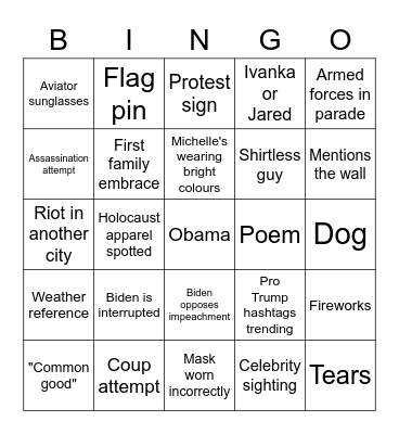 Mein Biden Bingo Card