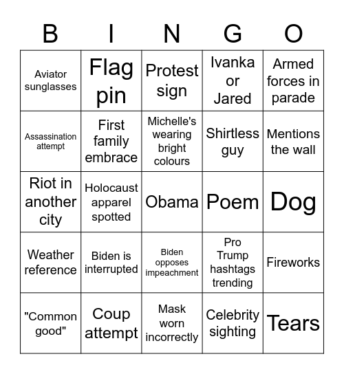 Mein Biden Bingo Card