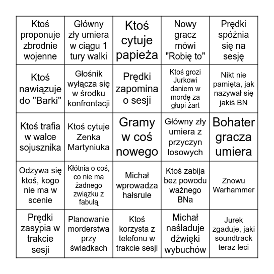 Erpegowe bingo 2021 Bingo Card