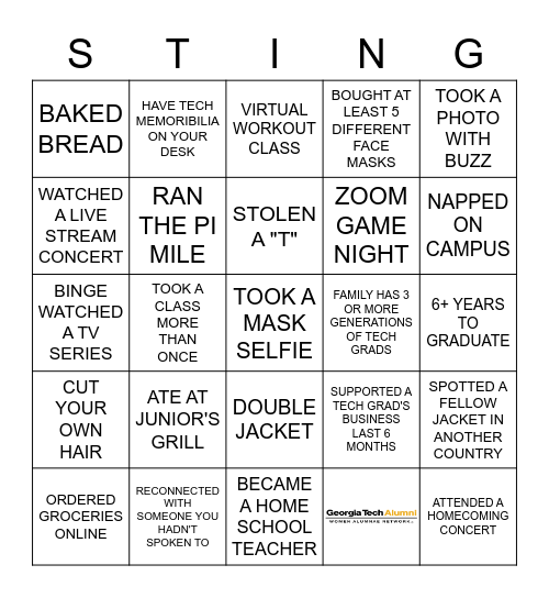 Jan 19th Bingo Card
