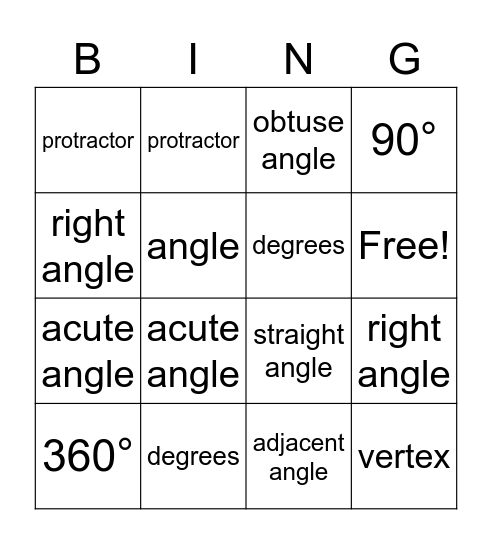 challenging bingo Card