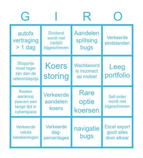 DeGiro Bingo Card