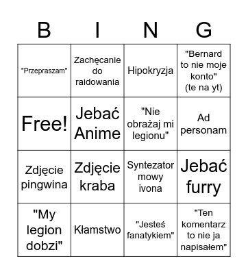 Bernard odpowiedz bingo Card