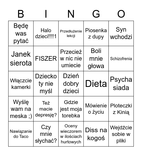 Pani Świątek Bingo Card