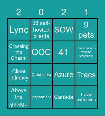 ImageTrend Annual Meeting Bingo Card