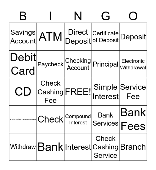 Choosing a Bank Bingo Card