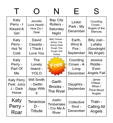 Game Of Tones 1/18/21 Game 7 Bingo Card