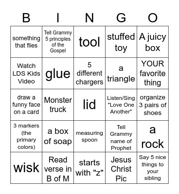 Bingo Scavenger Hunt Bingo Card