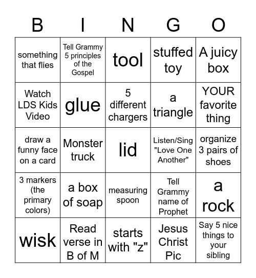 Bingo Scavenger Hunt Bingo Card