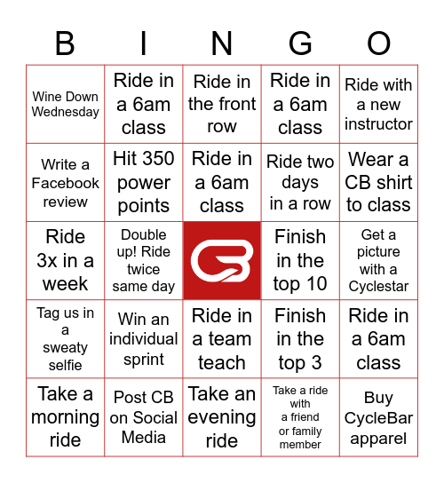 CYCLEBAR EXTON Bingo Card