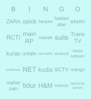 sssSsseul Bingo Card
