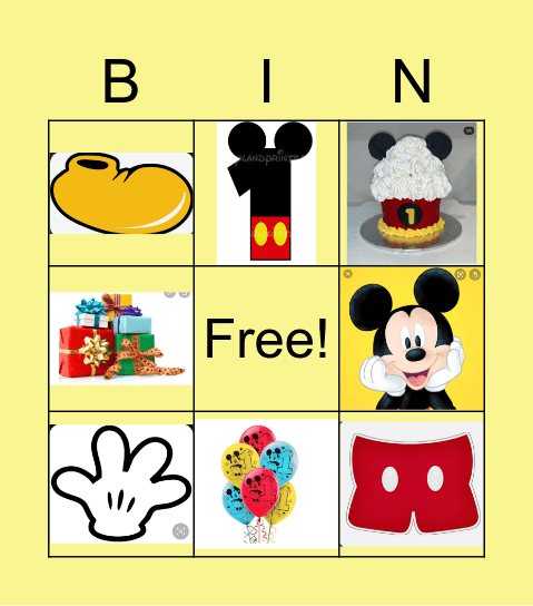 Ashur’s Mickey Mouse clubhouse Bingo Card