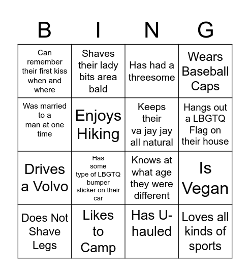 Michigan LGBTQ Bingo 3 Bingo Card