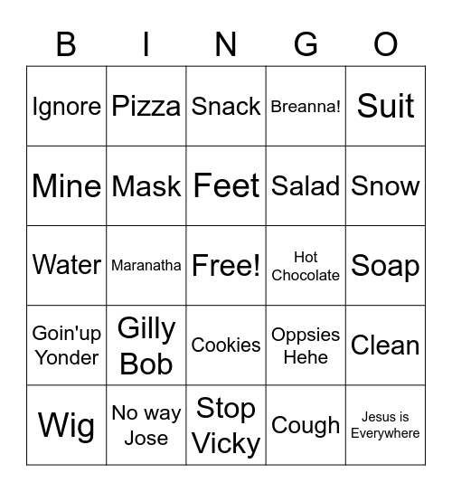 MR Teacher's Big Fat Toes Bingo Card