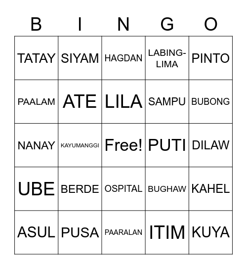 LET'S PLAY BINGO Card