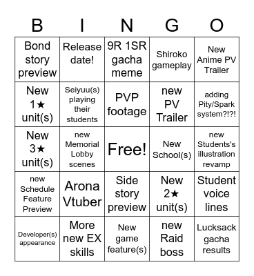 BA - Preview Showcase Livestream Bingo Card
