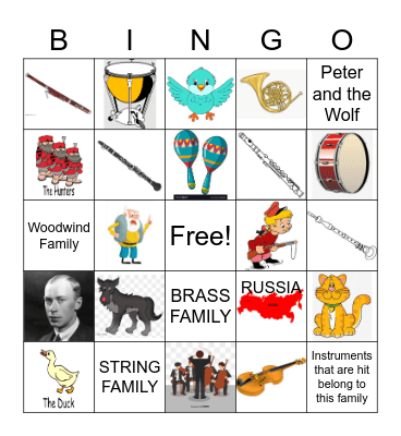 PETER AND THE WOLF Bingo Card