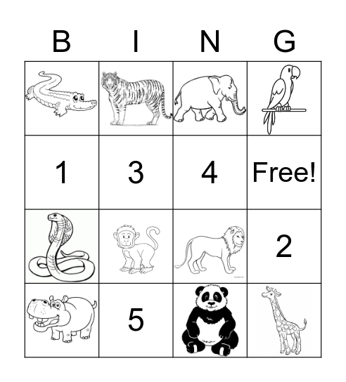 dieren Bingo Card