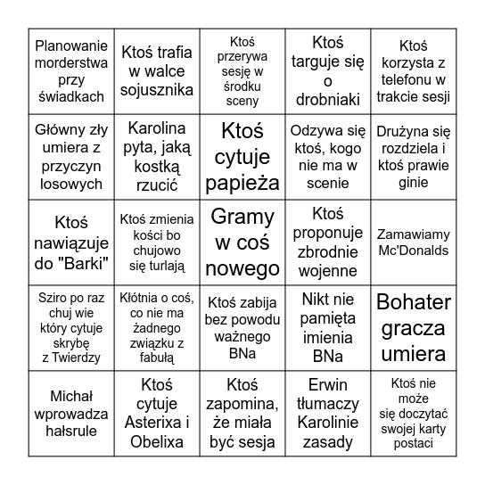 Erpegowe bingo 2021 Bingo Card