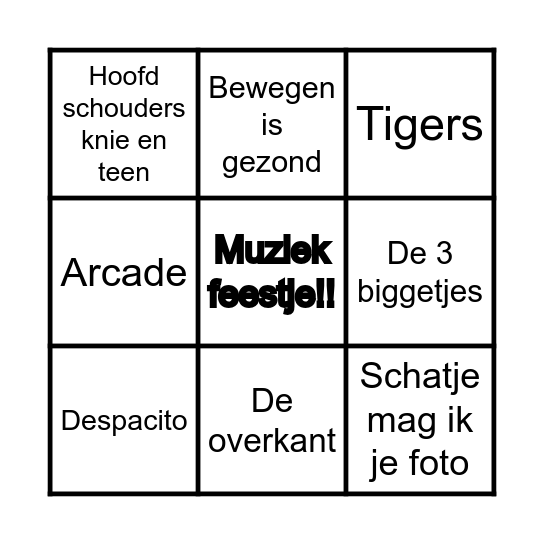 Muziekbingo 21-01-2021 Bingo Card