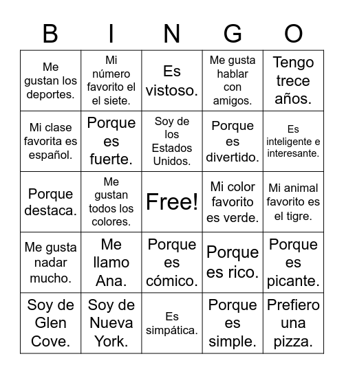 ¡Yo, yo y yo! Bingo Card