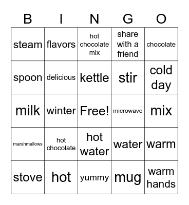Hot Chocolate Bingo Card