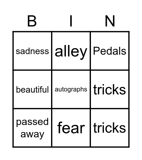 Lesson 31 FT1 Bingo Card