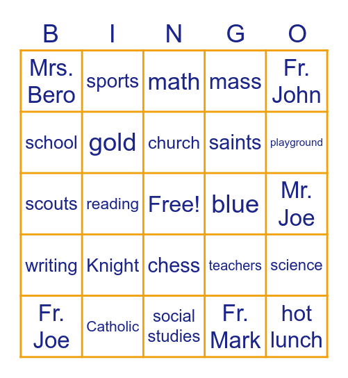 Shrine BINGO Card