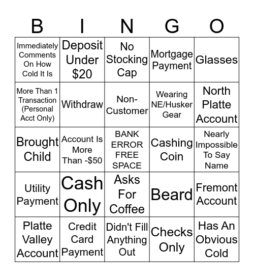 TELLER GAMES Bingo Card