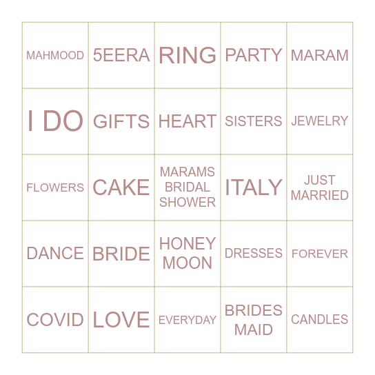 Bingo Card