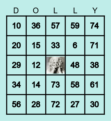 Dolly Parton Bingo Card