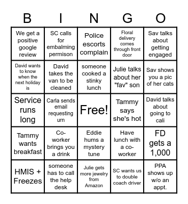 January Bingo Card