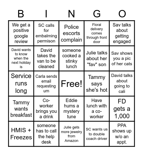 January Bingo Card