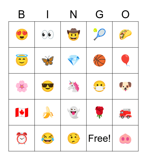 Emoji Bingo Card