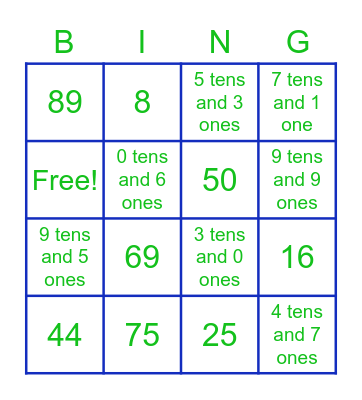 Place Value Bingo #1 Bingo Card