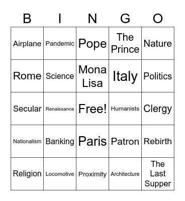 World History Week 16 Bingo Card