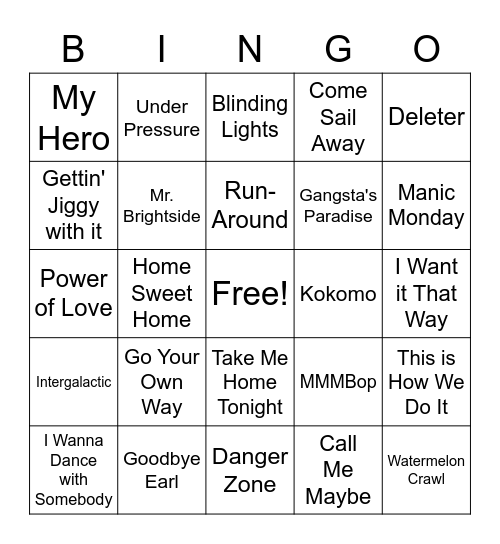 Retreat Singo Bingo Card