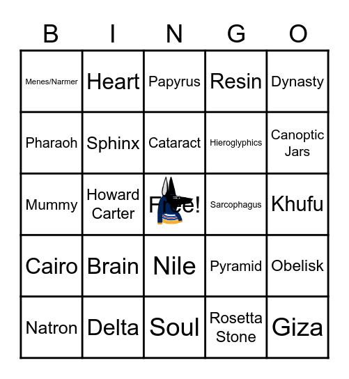 Egypt Review Bingo Card