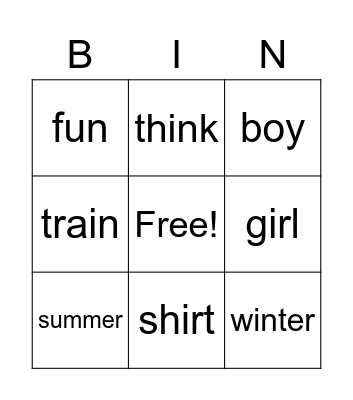 Bingo Card